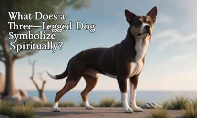 What does a three-legged dog symbolize spiritually?